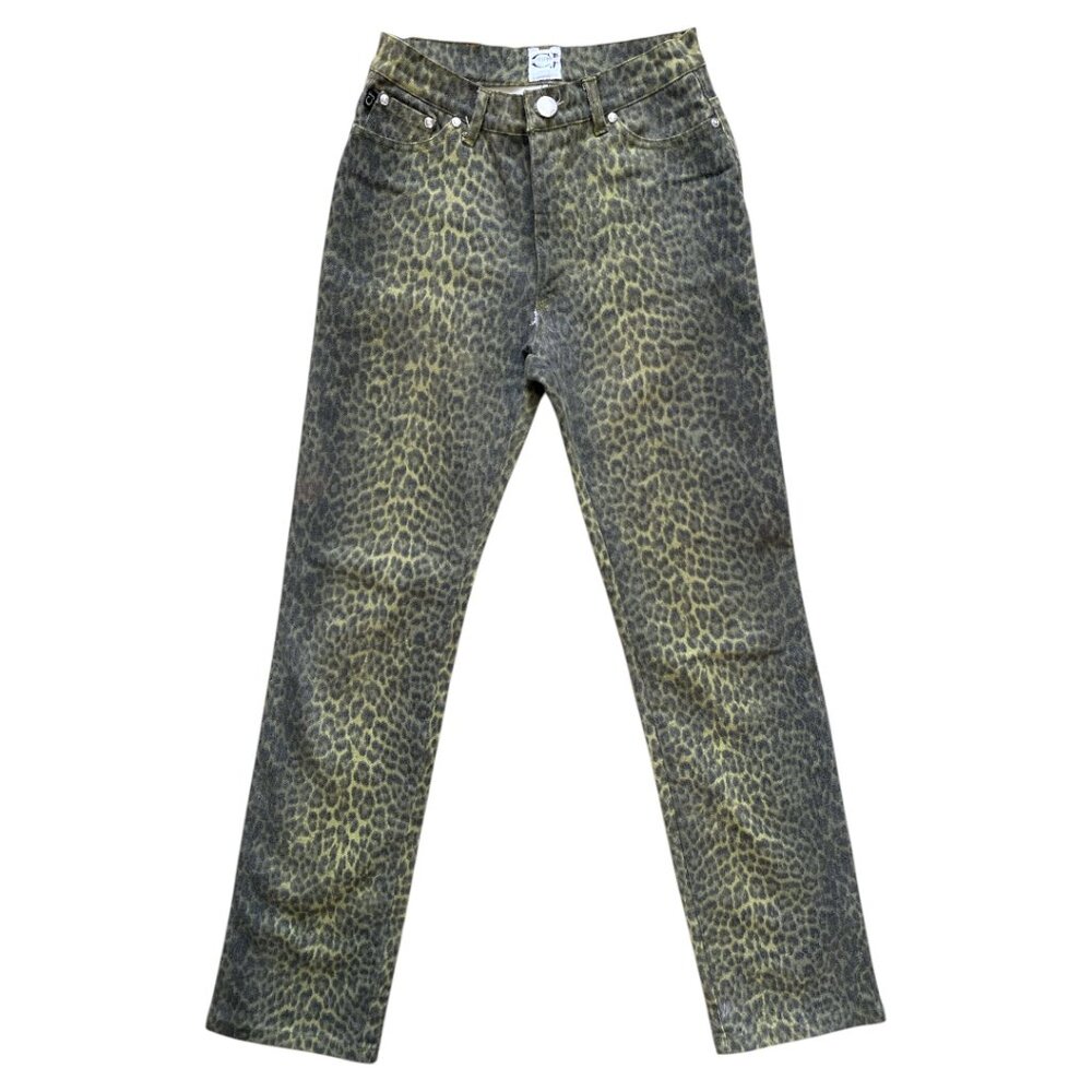 Vintage Roberto  Cavalli Leopard Print Jeans Size 28 Cavalli Jeans Gold Black